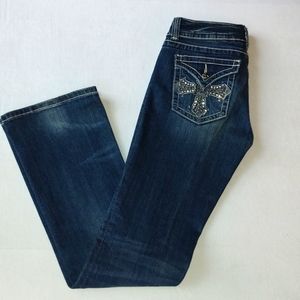 Miss Me Women's Bootcut Jeans Cross Embroidered.